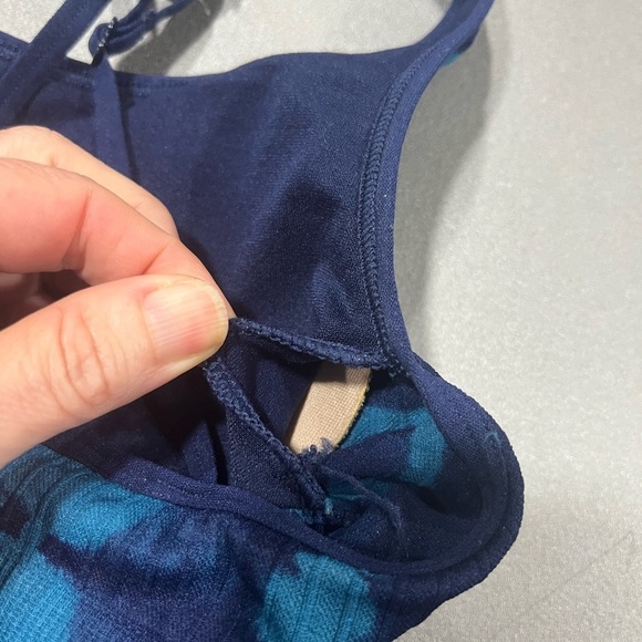 PINK Victoria's Secret Blue Tie-Dye Sports Bra Adjustable Racerback Small Yoga - Picture 5 of 7